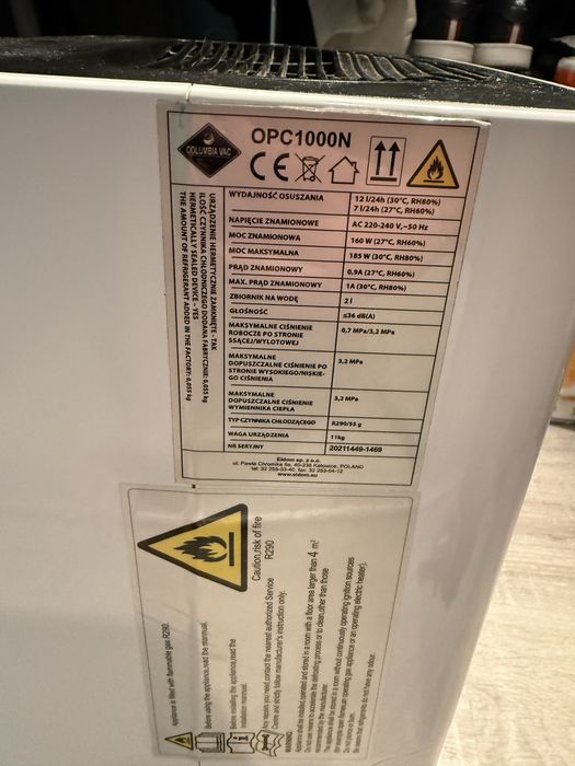 osuszacz powietrza columbia vac