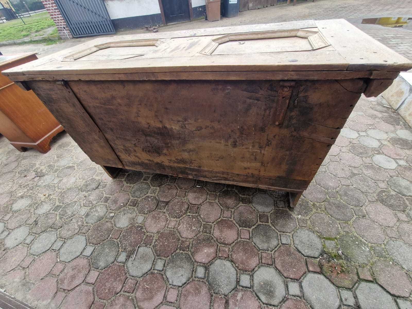 skrzynia antyczna zamkowa drewniana komoda szafa biurko szafka kufer