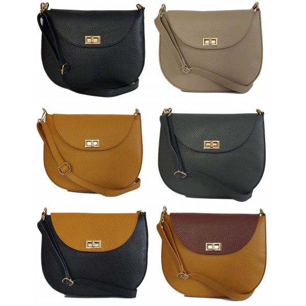 Włoska Skórzana Listonoszka, Pojemna Camel Z Brązem Vpp38Cm