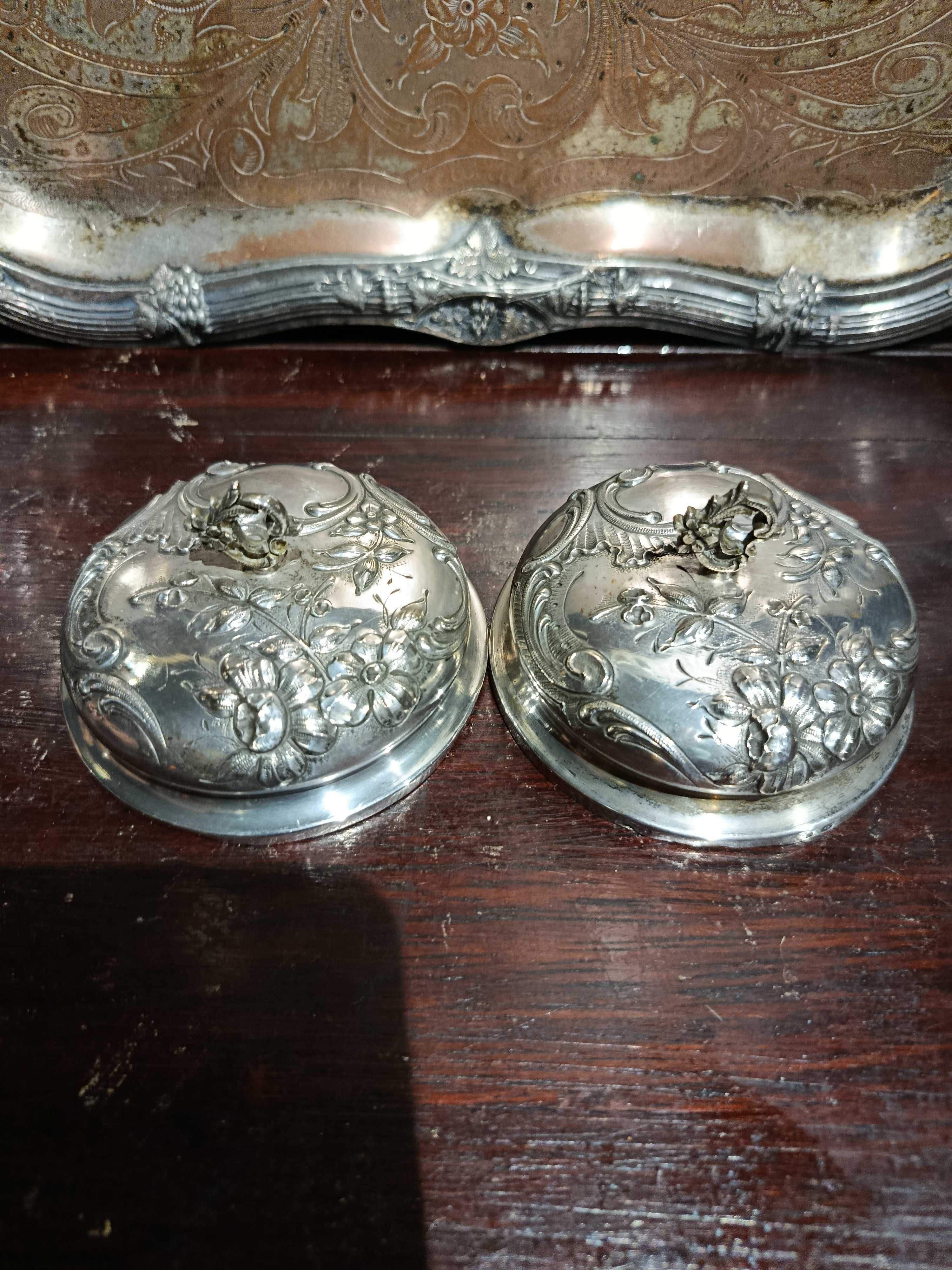 Caixas de Cristal Val saint Lambert Tampas prata Javali 11 cm