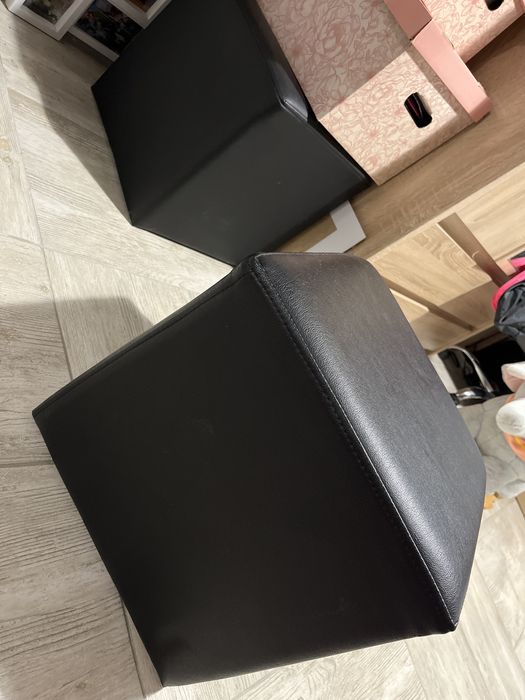 Pufa czarna ekoskóra