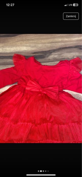 Piekna sukienka z kokardka 74 80 raz założona