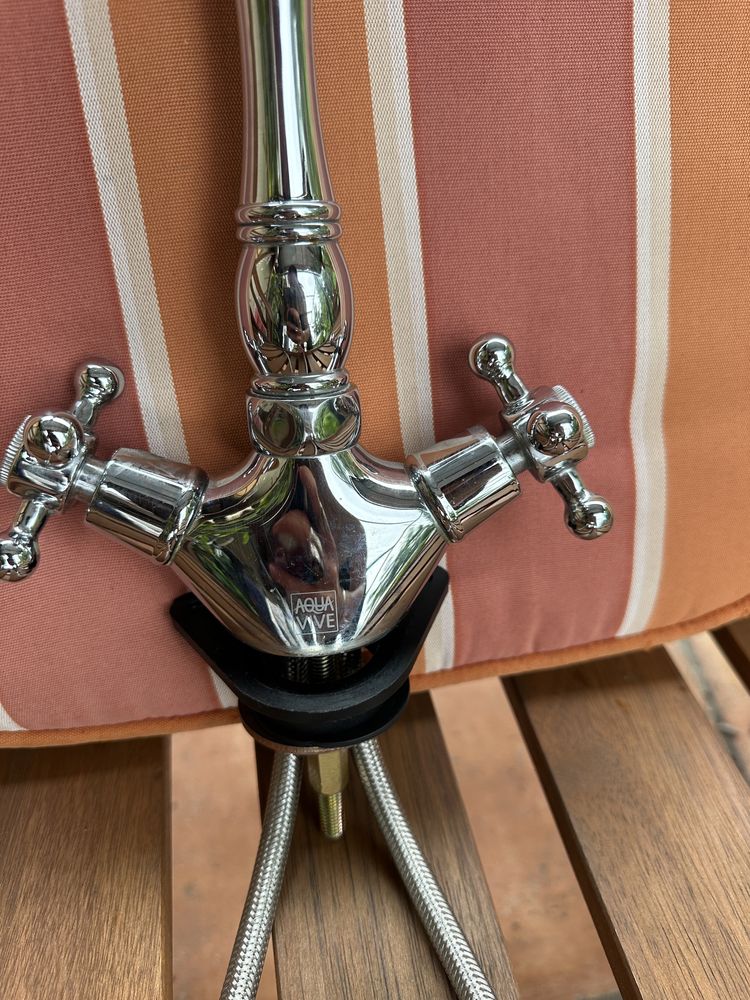 Bateria kuchenna lazienkowa retro vintage art deco loft chrom srebrna