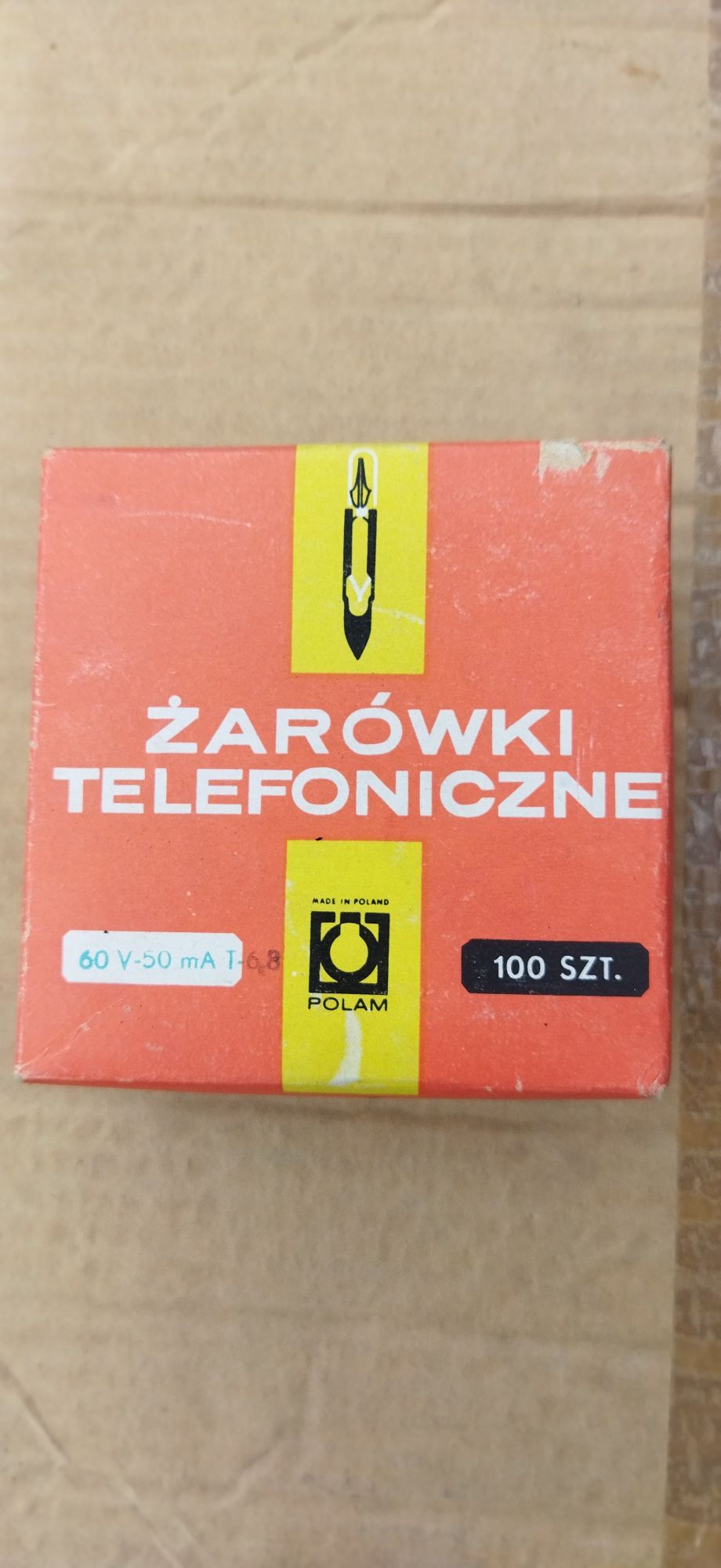 Żarówka Telefoniczna POLAM T6.8 60V 50mA 100 szt.