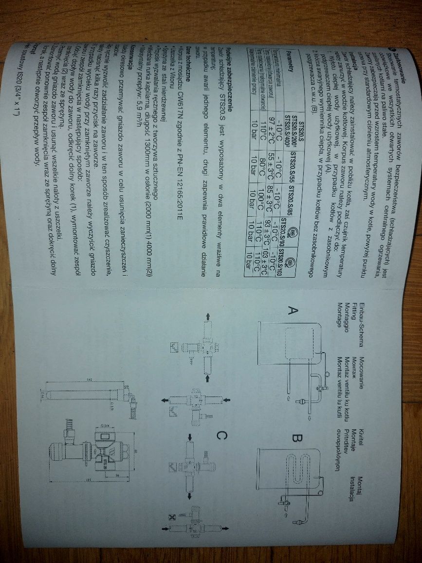 Termiczny zawór bezpieczeństwa STS.S 20 gwarancja producenta.