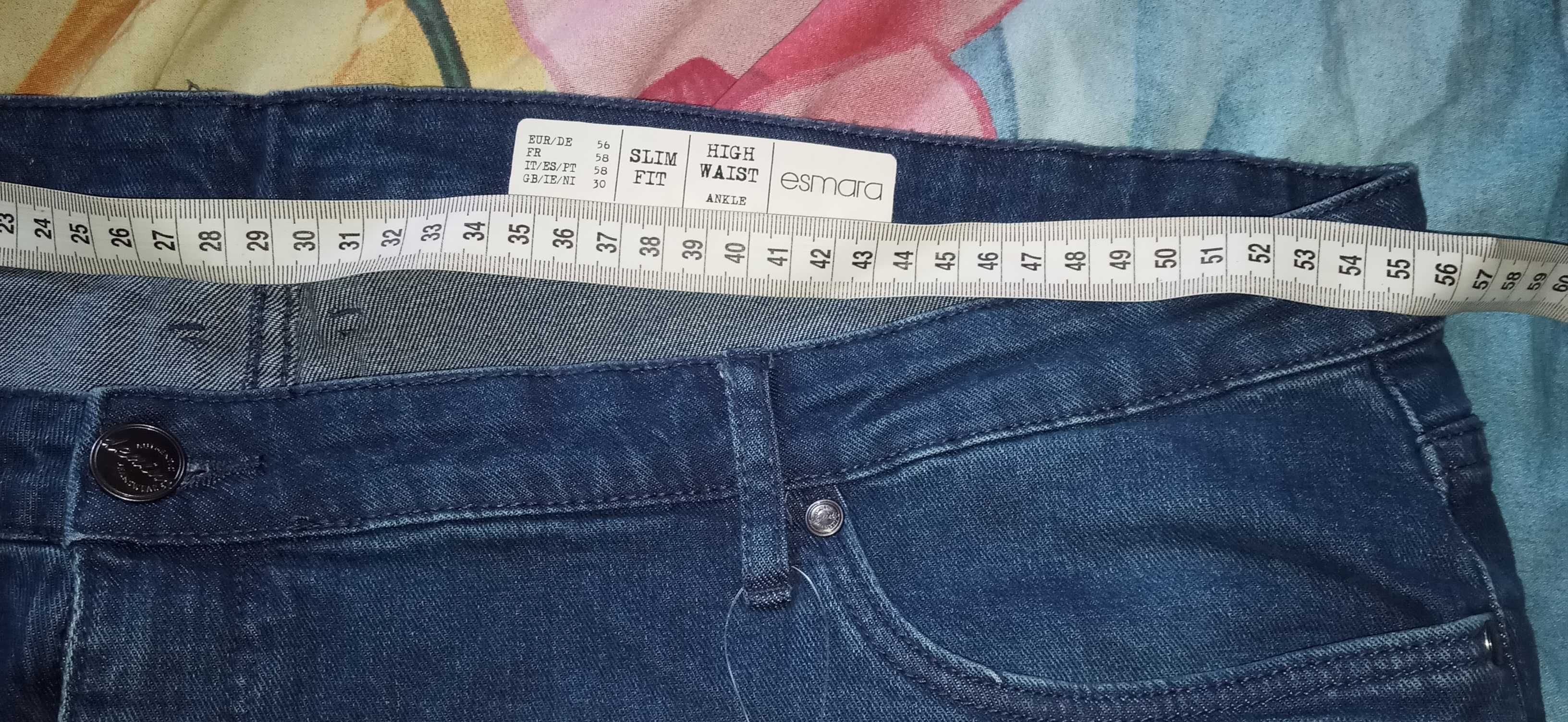 Spodnie damskie jeansy plus size slim fit r. 56 Esmara