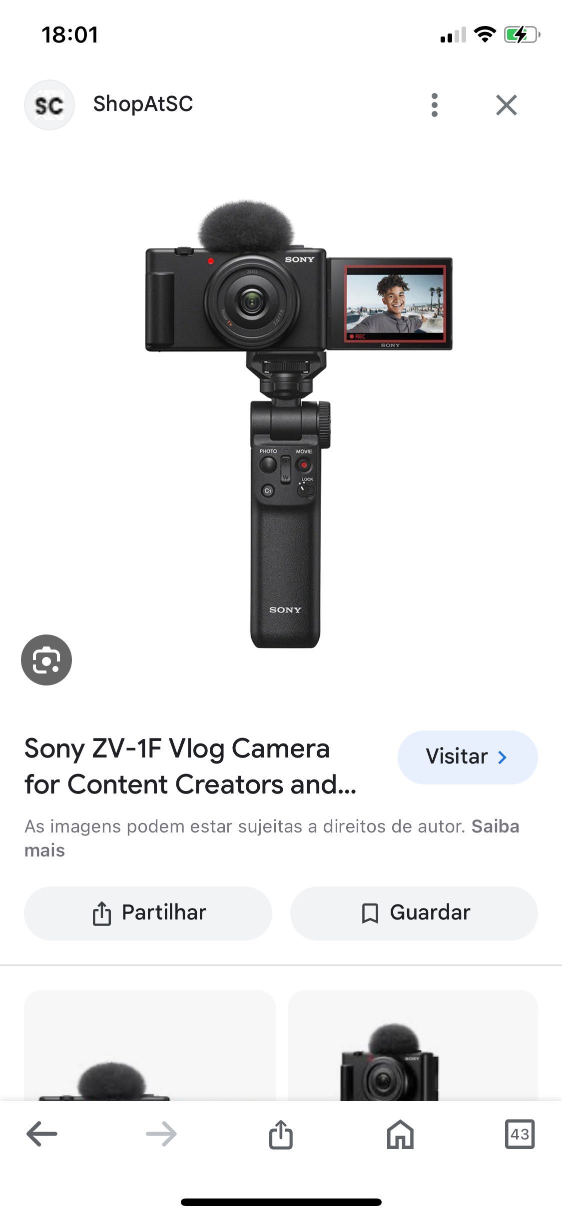 câmera  sony zv 1f  com tripé