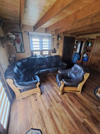 kanapa sofa skórzana duża z fotelem sprzedam