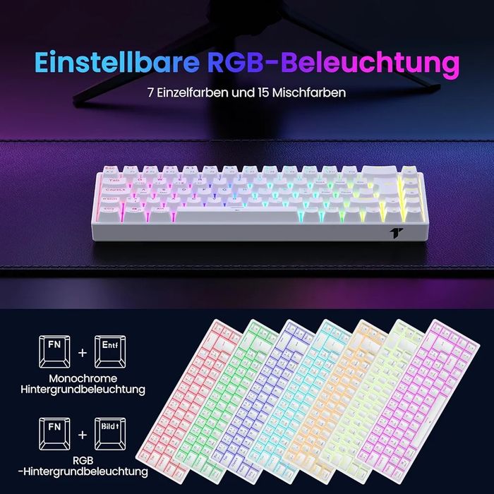 Klawiatura gamingowa mechaniczna bezprzewodowa tecurs kb510 qwertz