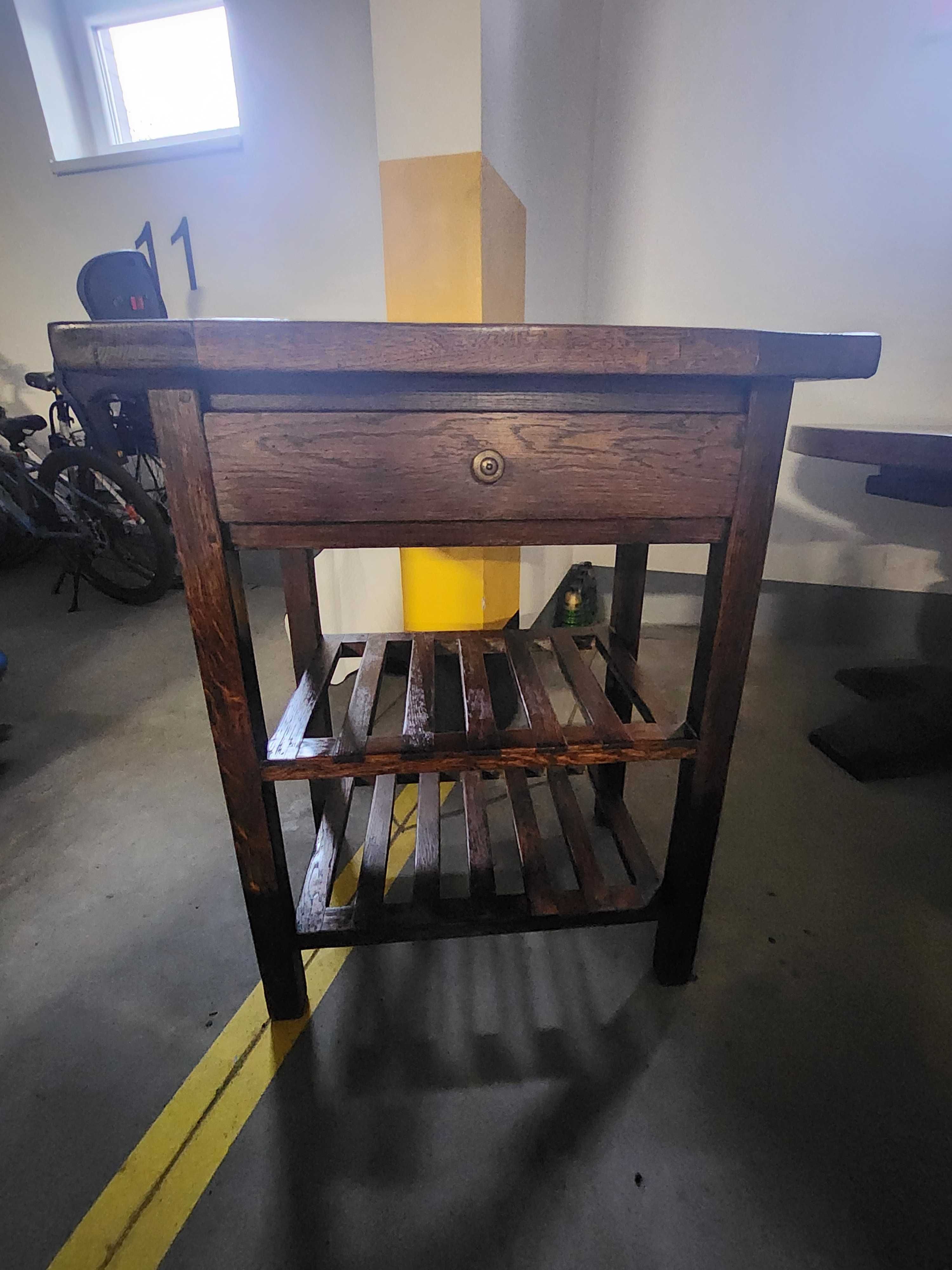 Zestaw mebli drewno dębowe stół, krzesła, komoda,kondola, stolik