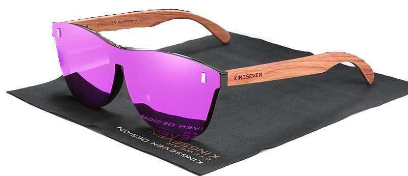 OKULARY polaryzacyjne drewniane PREMIUM filtr UV400 Kingseven na 2025