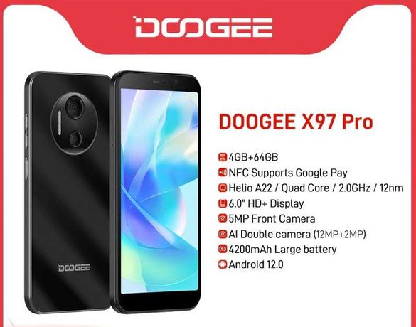 DOOGEE X97 Pro 4/64 NFC 6.0" Android 12 нові запечатані