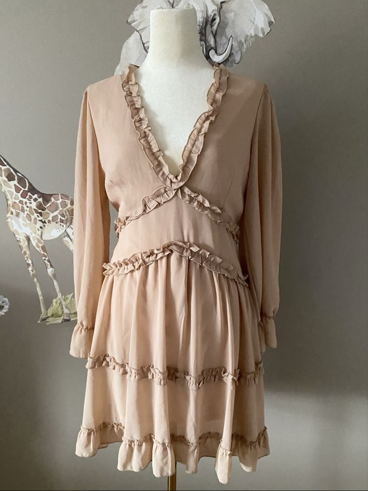 Romantyczna okazjonalna zwiewna sukienka boho vintage M/L