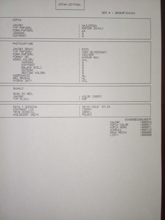 Tylko ok 800 stron wydruku Urządzenie wielofunkcyjne Brother WIFI,USB