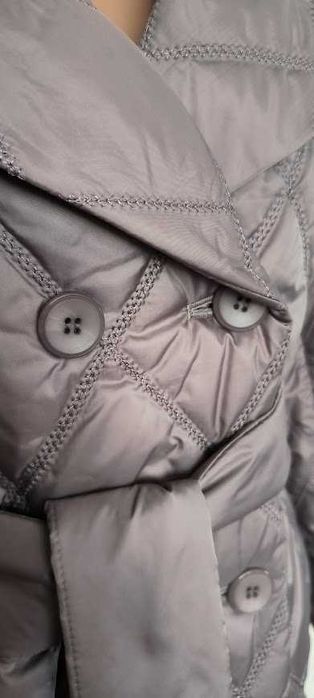 Жіноче пальто куртка пряме з плащівки з поясом осіннє наш 44 розмір