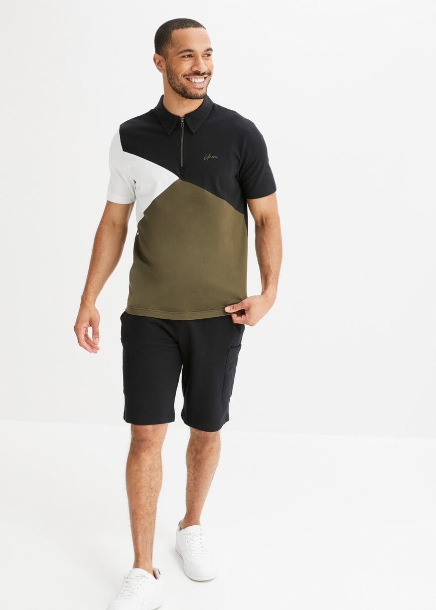B.P.C koszulka męska polo kolorowa z zamkiem 3XL.