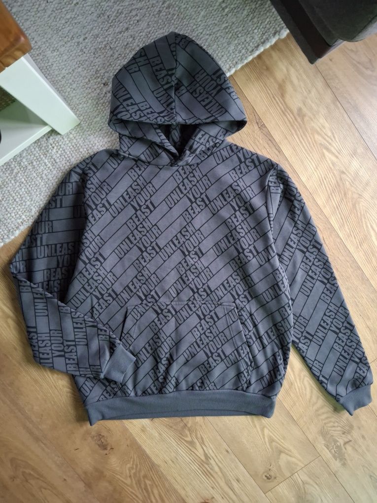 Rozmiar XXL, szara męska bluza House,  bluza z kapturem