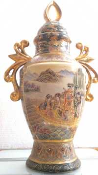 Puchar dzban kielich urna wazon chiński zdobiony malowany pozłacany