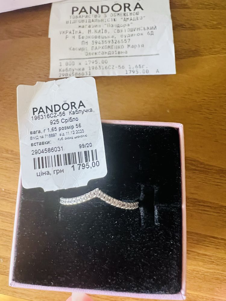 Каблучка Pandora Wishbone ОРИГІНАЛ!