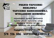 Pranie tapicerki meblowej, tapicerki samochodowej, wykladziny biurowej