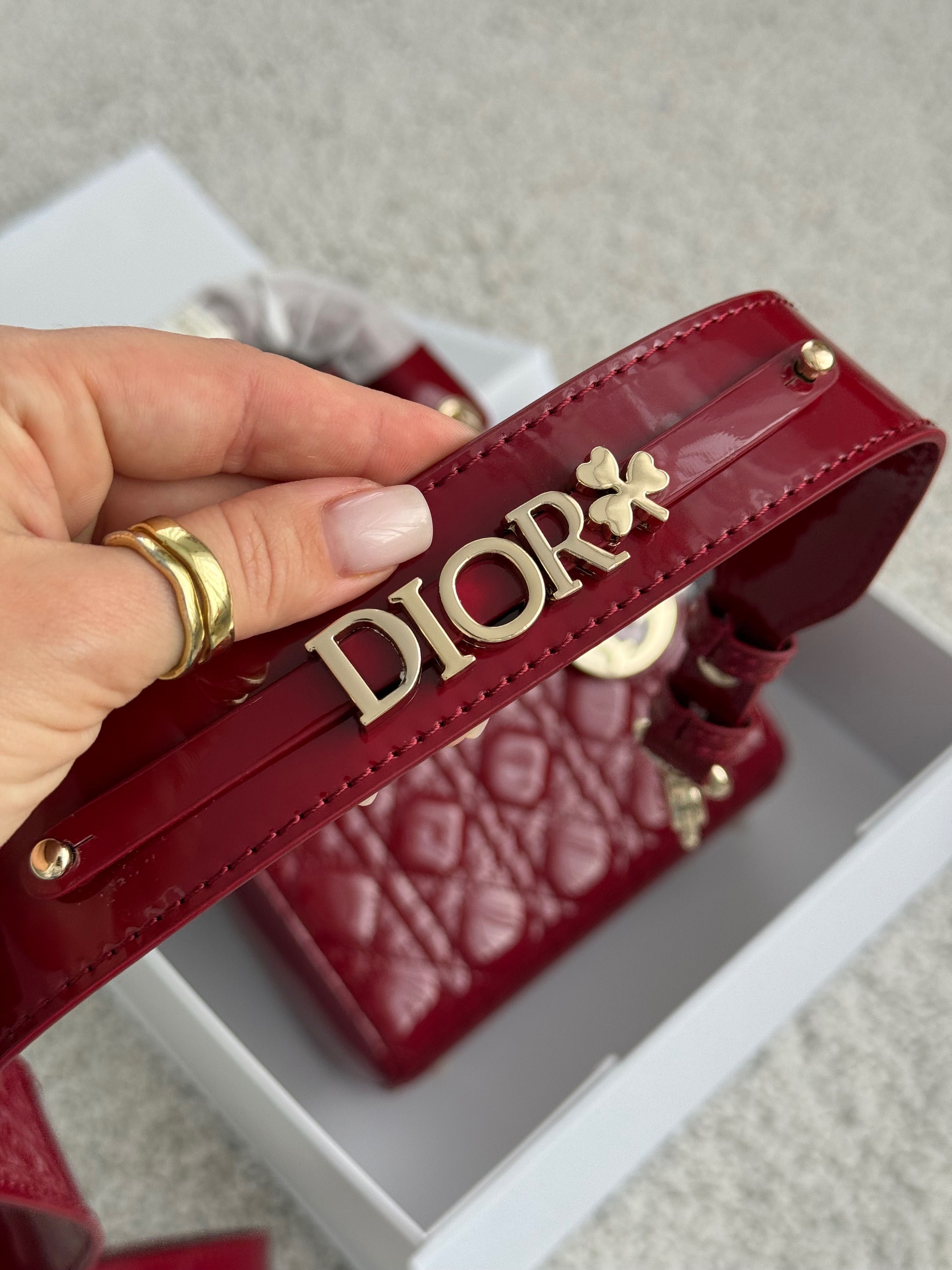 Сумка Dior Lady 20 Burgundy