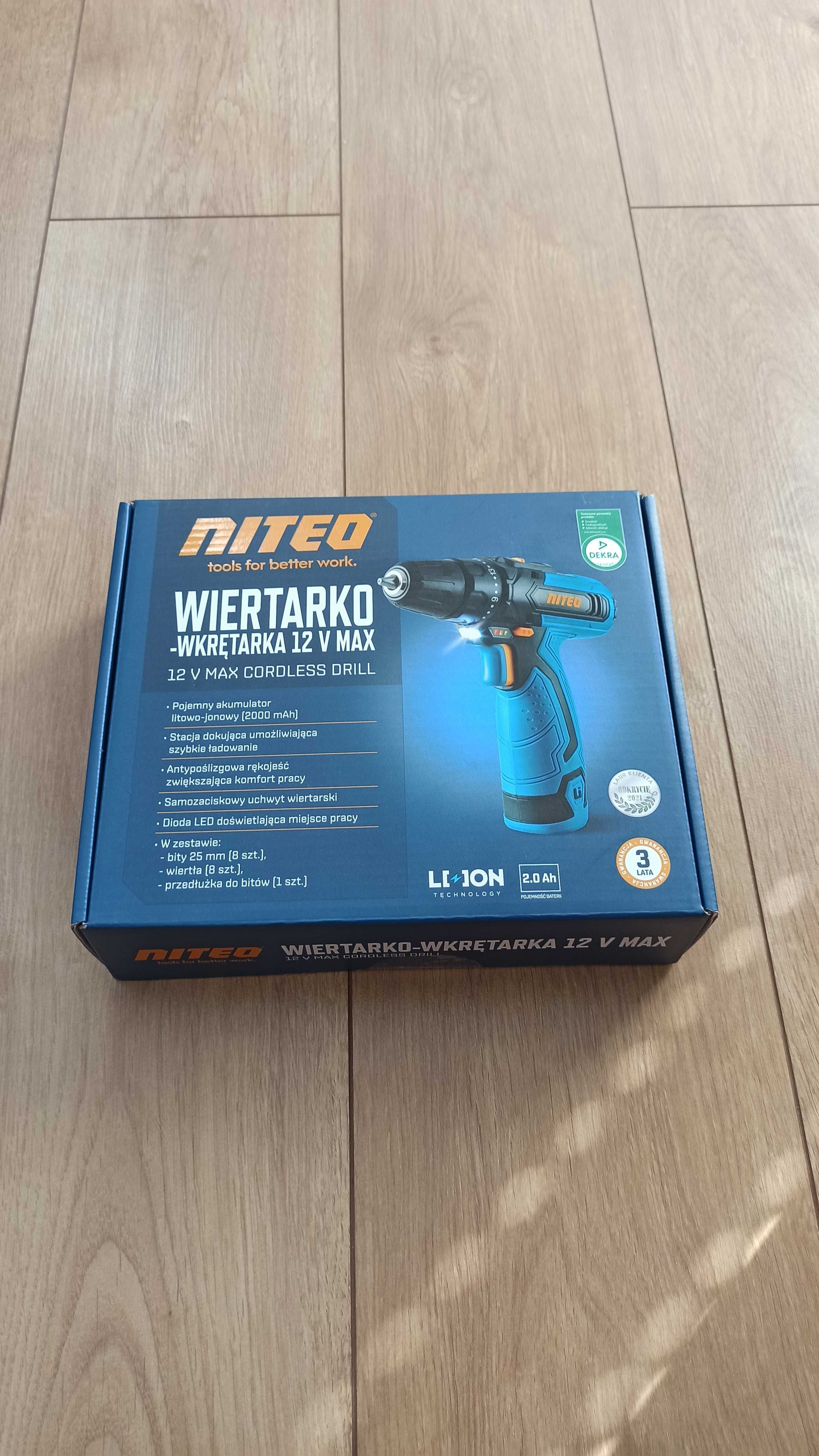 Nowa wiertarko - wkrętarka NITEO 12 V Max akumulatorowa wiertarka 12V