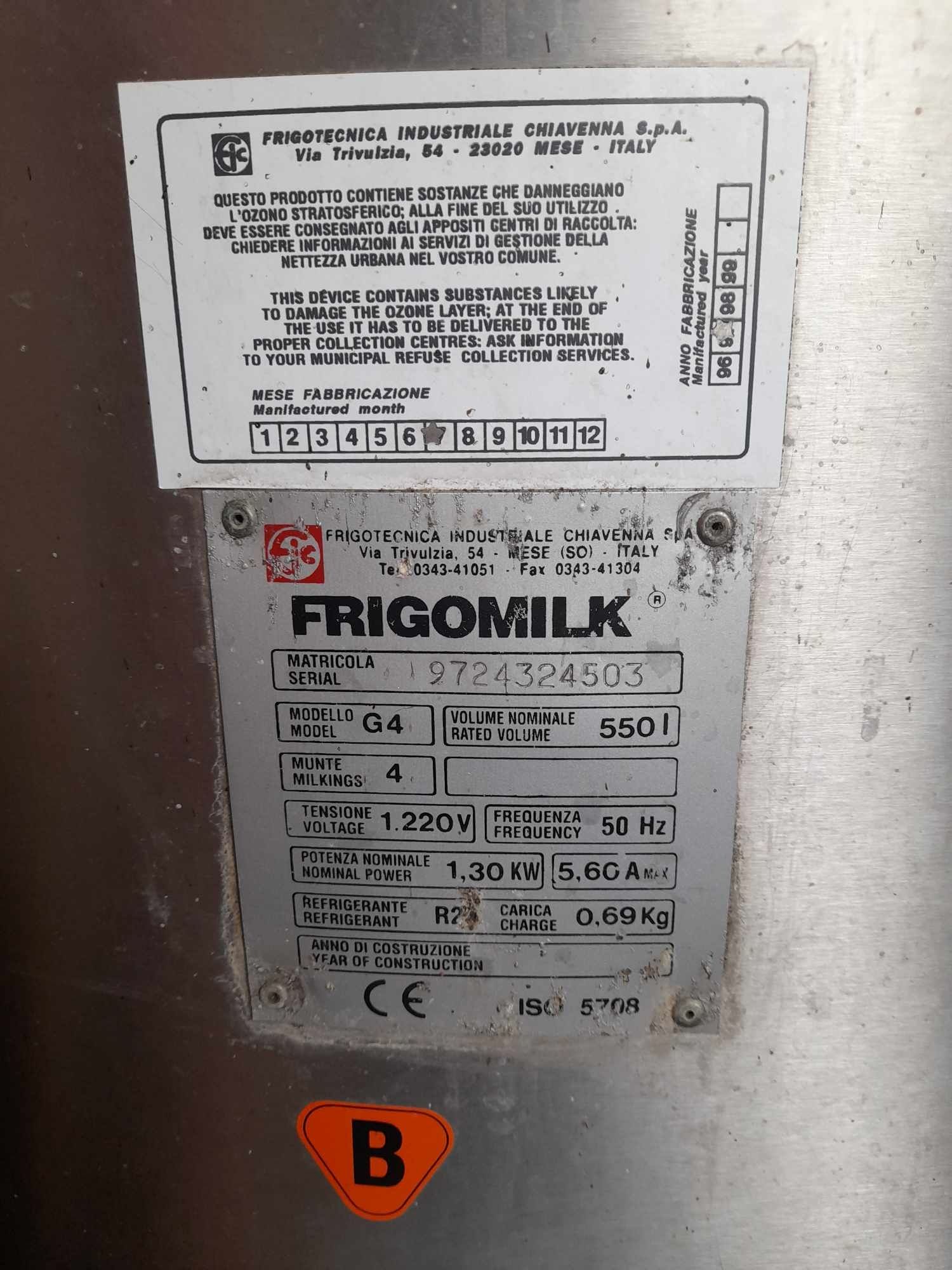 Zbiornik do mleka 550l Frigomilk