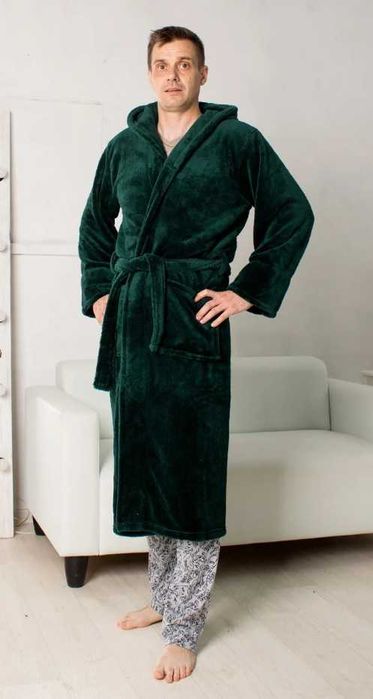 Хит 2025 Домашний теплый мужской махровый халат 46-64, чоловічий зима