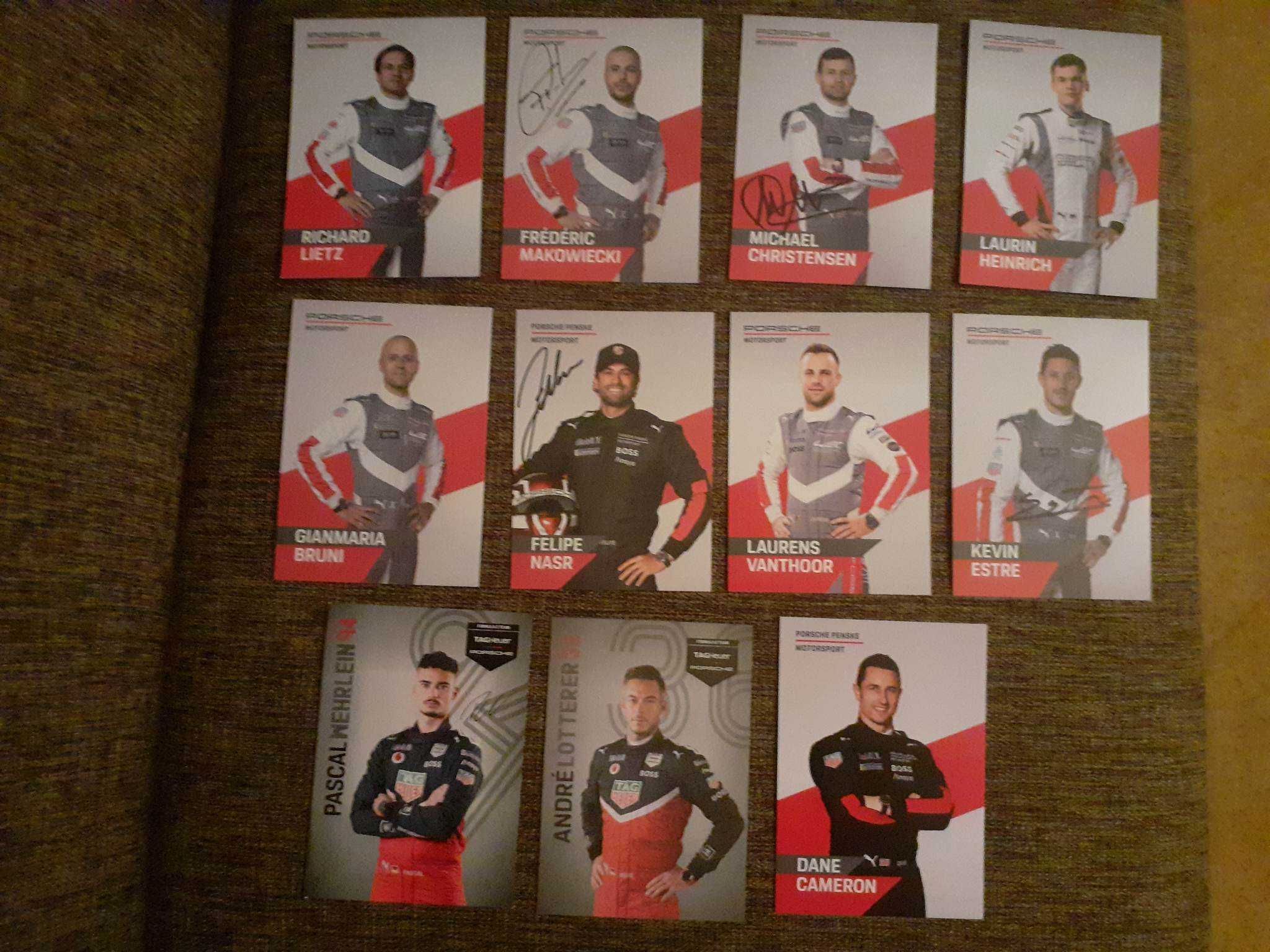 Porsche Motorsport-11 kart z autografami