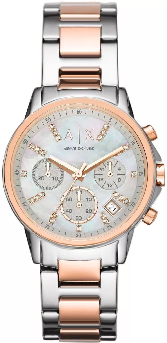 zegarek damski armani exchange banks chronograph ax4331 + box