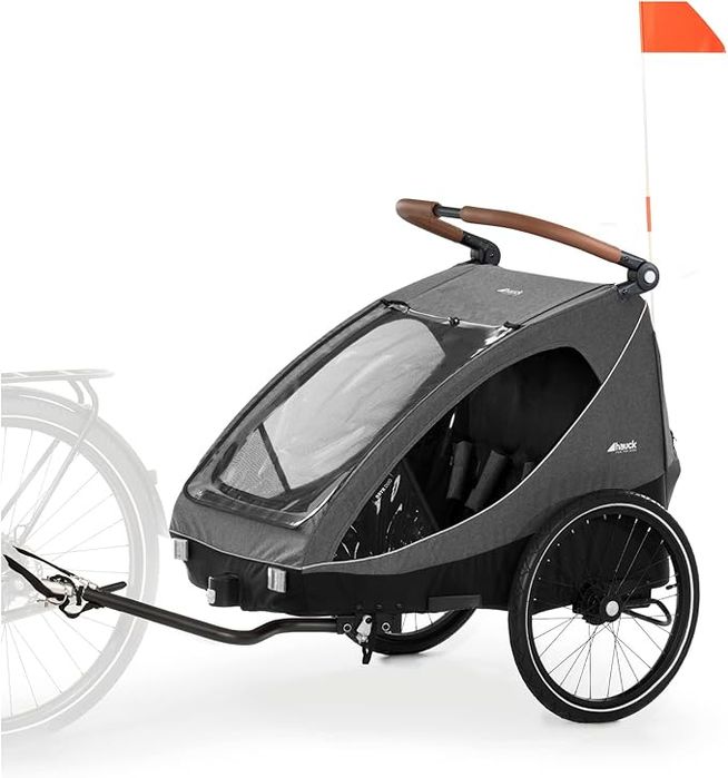 Przyczepka Rowerowa Wózek Dla Dzieci Hauck Dryk Duo Melange Grey