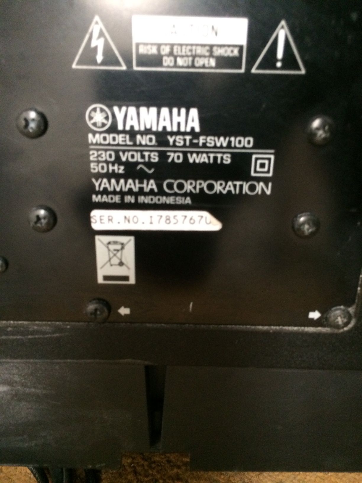 Subwoofer Yamaha YST-FSW100