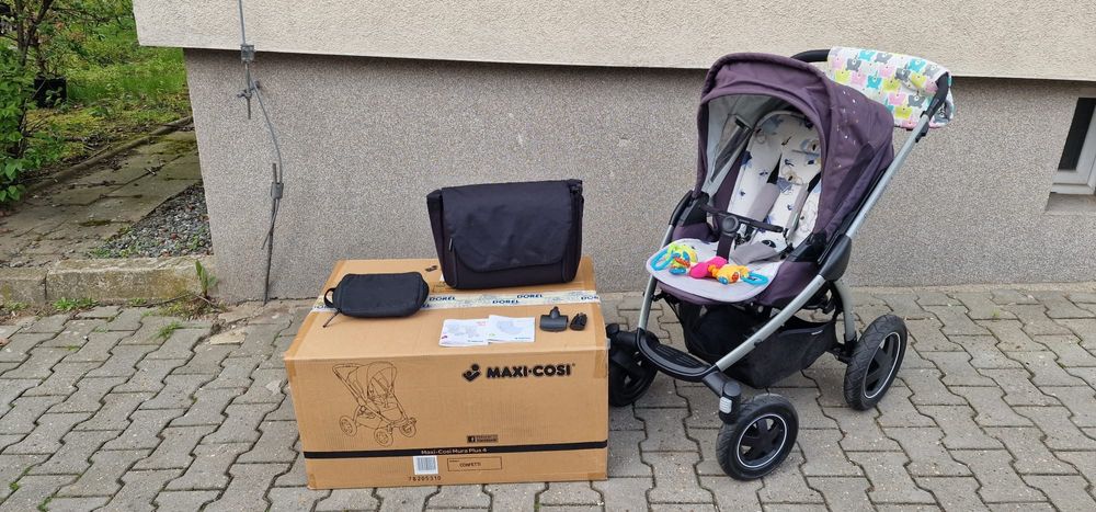 Maxi cosi Mura 4 plus wózek gondola + spacerówka + dodatki