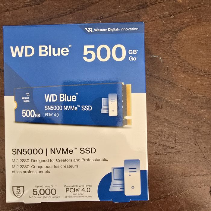 Disco SSD NVMe WD Blue  500 GB  – Novo e Selado