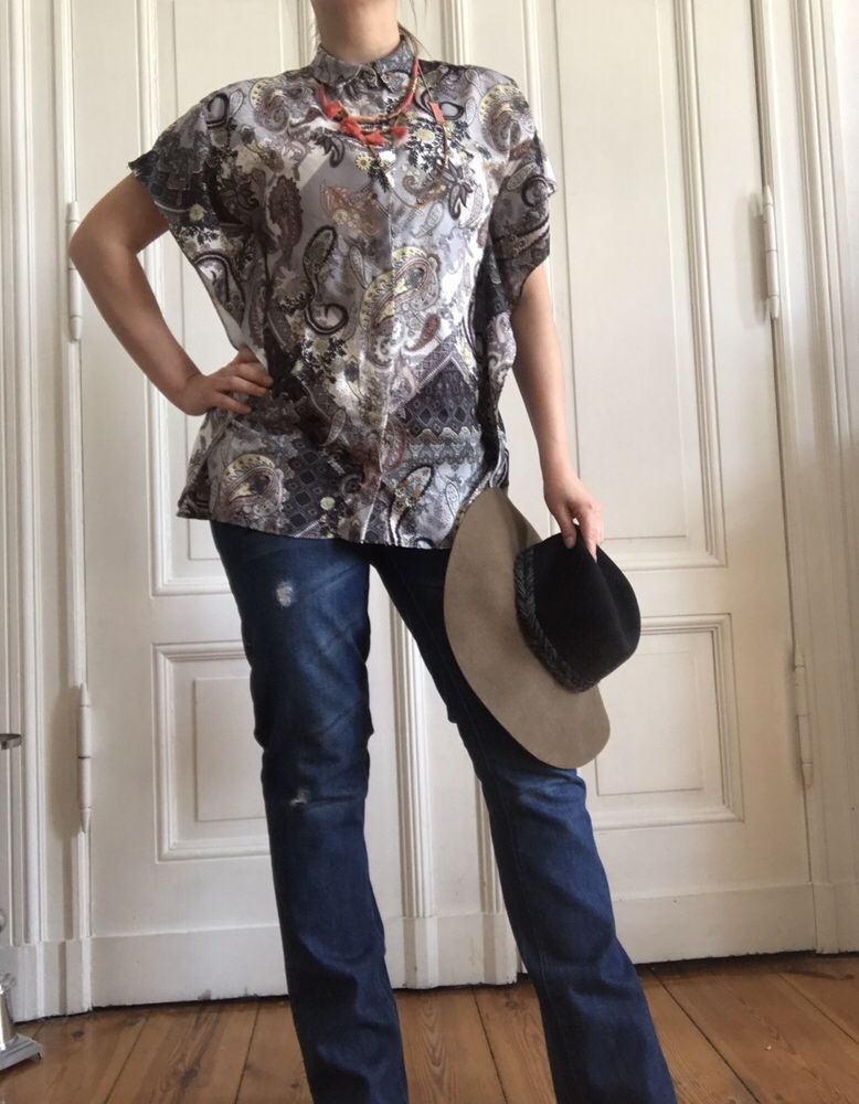 River Island bluzka koszula falbany boho hippie