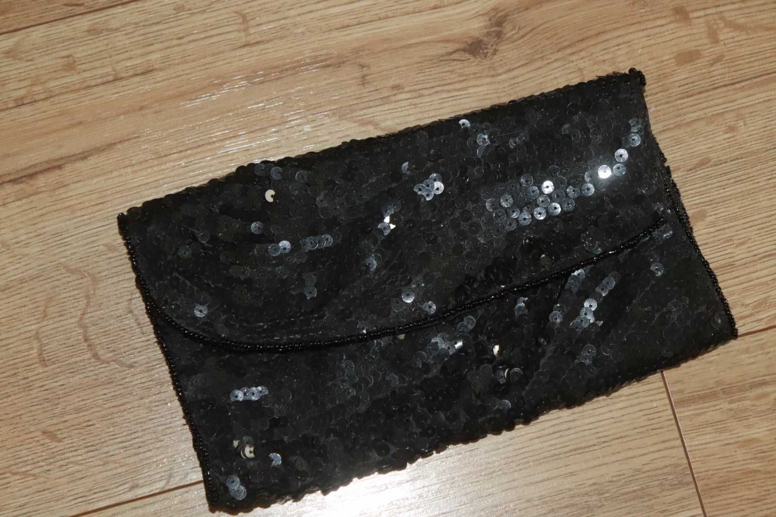 cekinowa kopertówka torebka - odpinany pasek