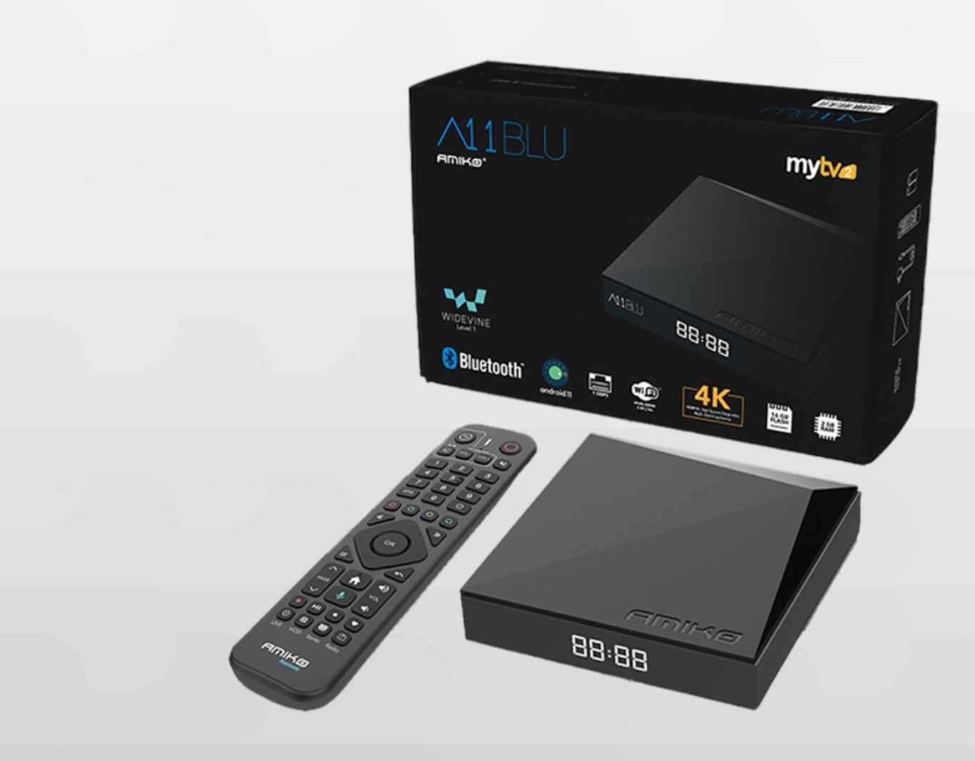 Amiko A11 Blu Android 4k "MyTV 3 - Portes Grátis