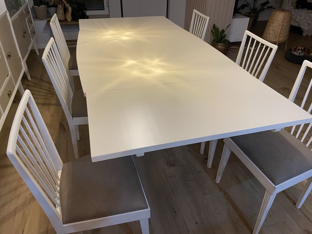 Conjunto mesa de sala de jantar + 7 cadeiras