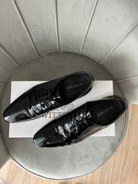 Buty Smokingowe czarne lakierowane skórzane naturalne Wittchen 42