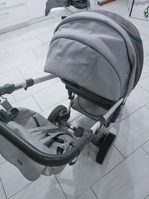 Wózek anex sport siwo-biały 2w1