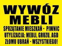 WYWÓZ ŚMIECI wywóz gruzu wywóz mebli sprzątanie piwnic opróżnianie