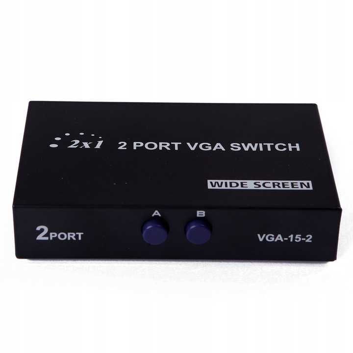Switch Przełącznik VGA 2 x 1 Monitory FullHD Wwa
