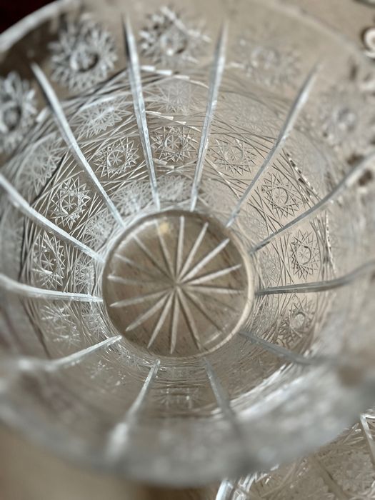 Kryształ PRL huta szkła Julia duża Waza na poncz bomboniera vintage