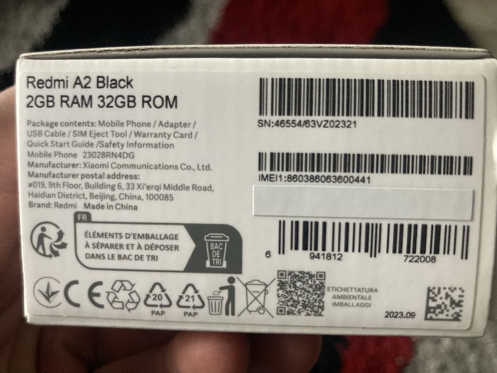 Redmi A2 Black 2gb ram 32gb rom