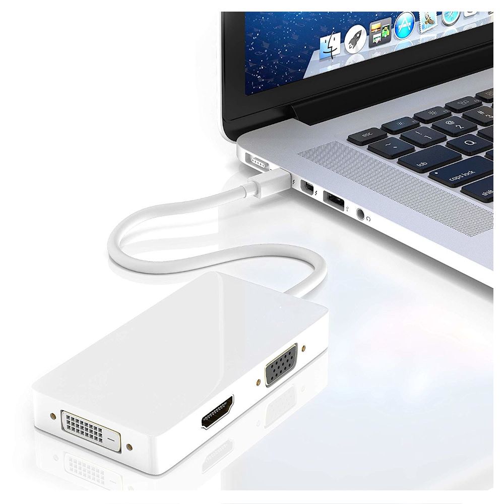 Adapter mini DP DisplayPort na VGA / DVI / HDMI 3w1 przejściówka