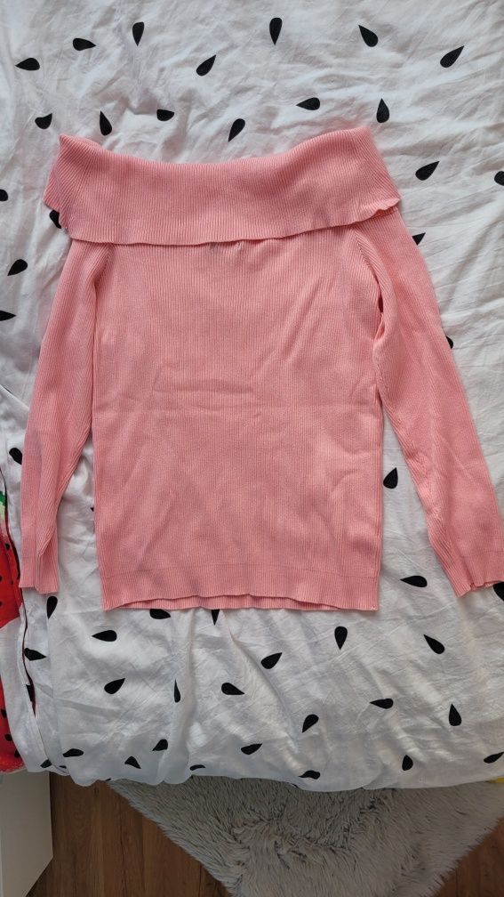 Różowy cienki sweter z kołnierzykiem Nasty Gal 42 XL