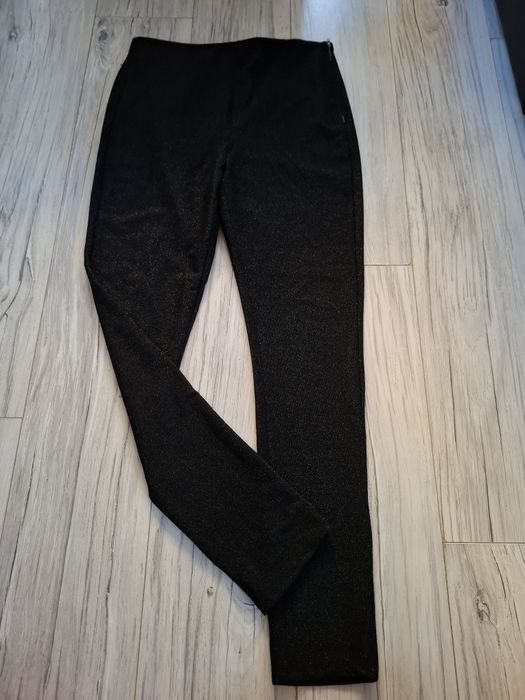 Spodnie getry legginsy z brokatem błyszczące rozmiar XL plus size