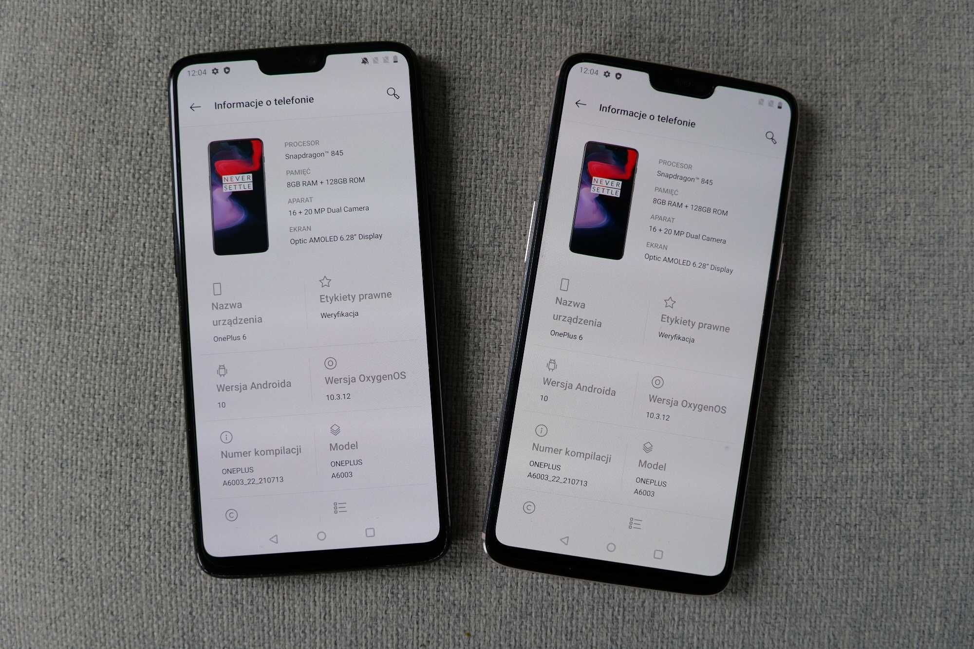 OnePlus 6, dwa używane telefony.