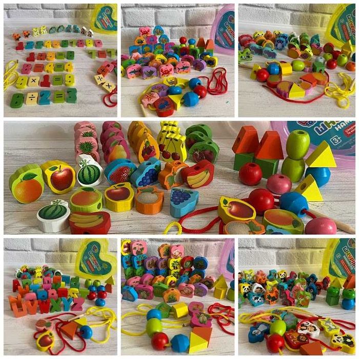 Шнуровка деревянная Tree Toys MD 0344 в сундучке 50 шт