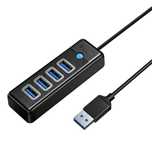 Adapter Hub USB do 4x USB 3.0 Orico, 5 Gbps, 0.15m (czarny)